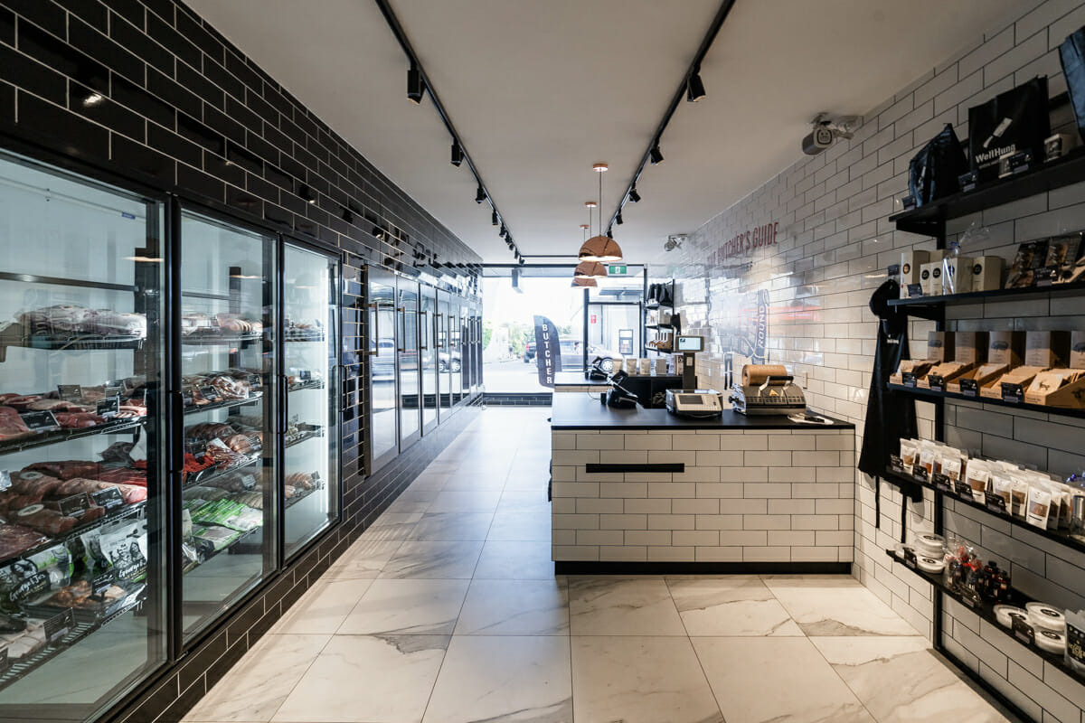 Interior Design for Well Hung, a butcher shop in Auckland