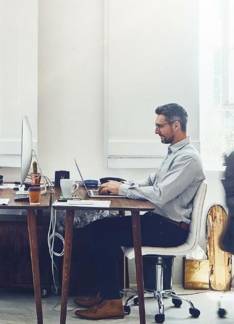 Man in an office workplace