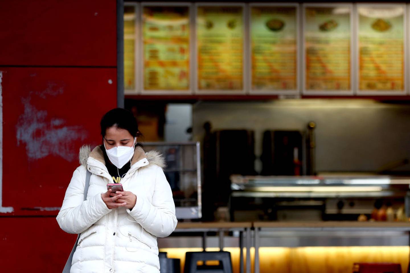 Woman with face mask