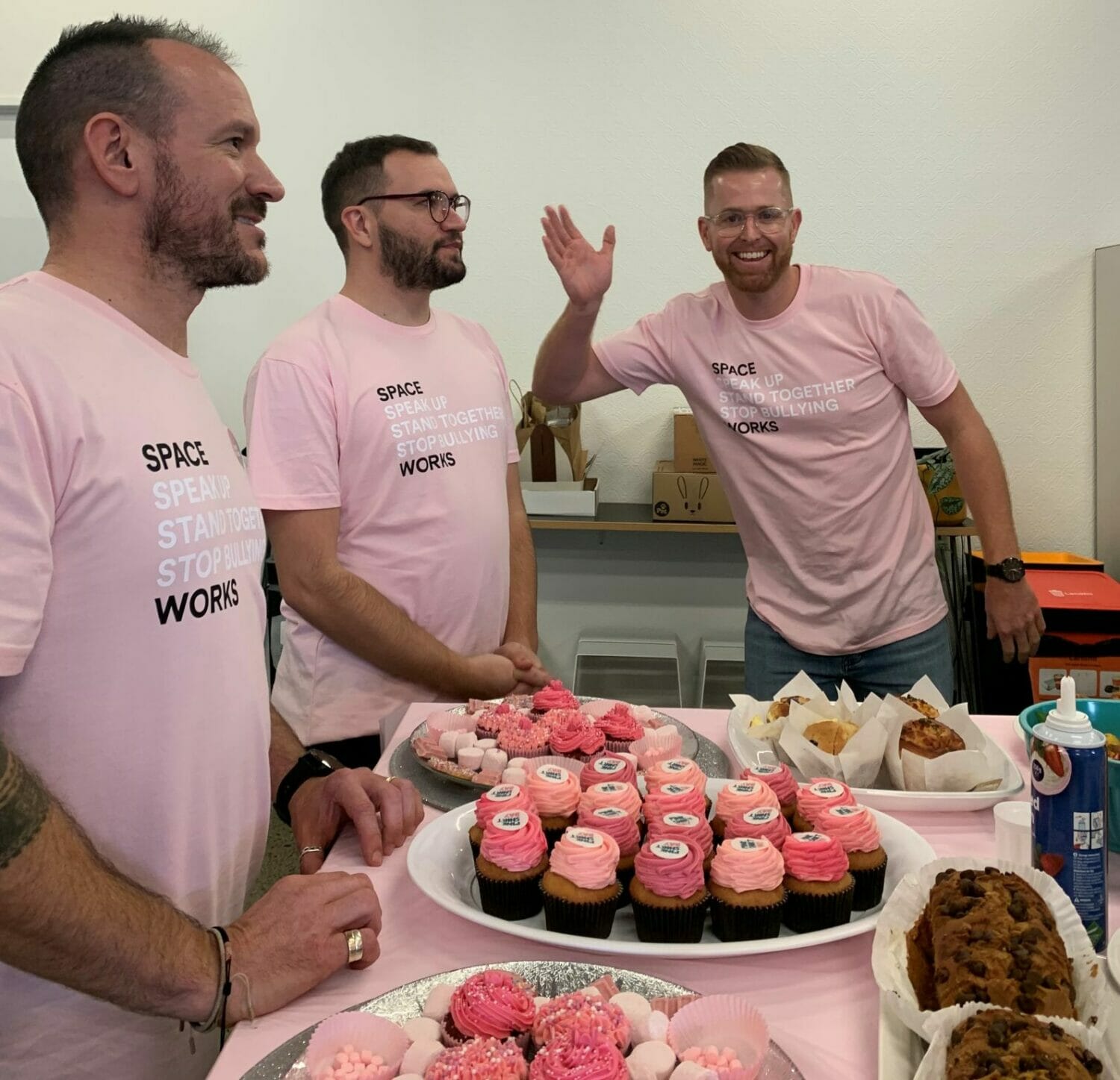Team Members of Spaceworks in Pink Shirt Day 2021