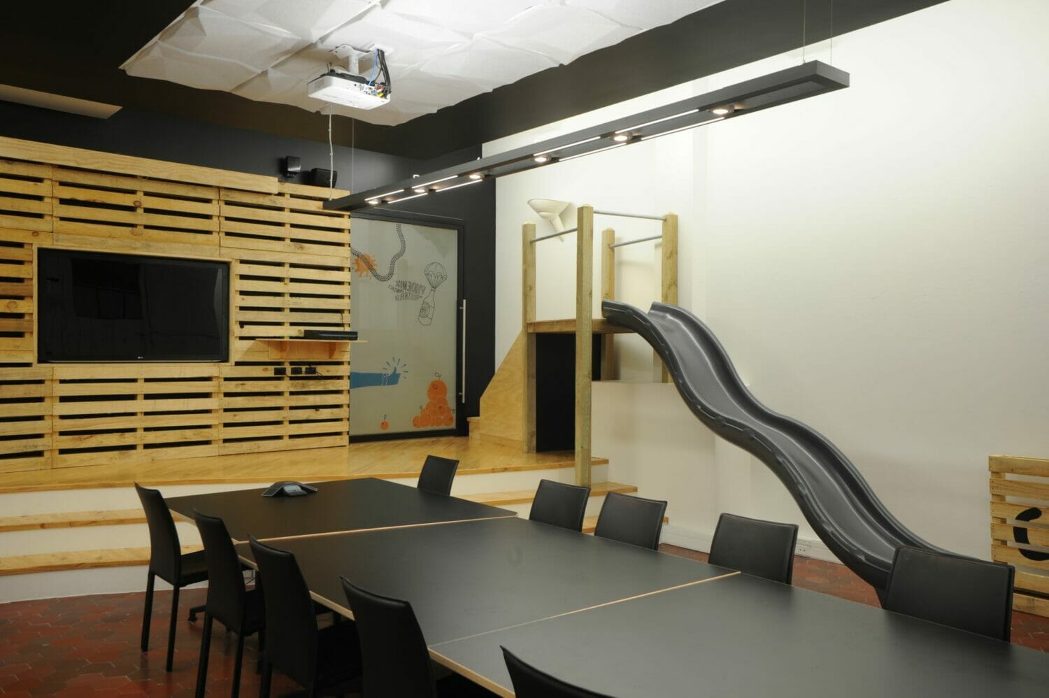 Boardroom Interior Design with Slide for Charlies