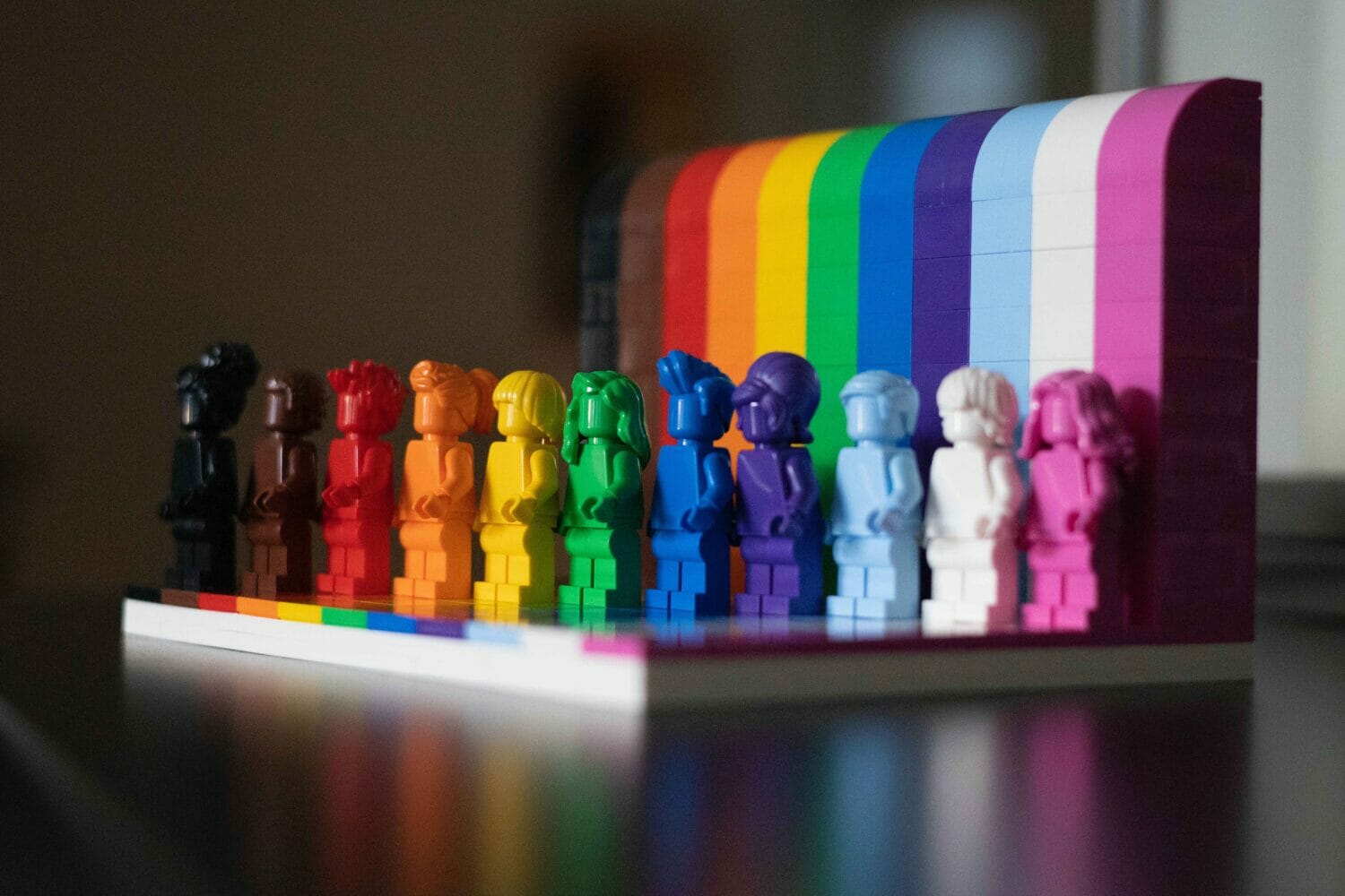 Lego in rainbow colors