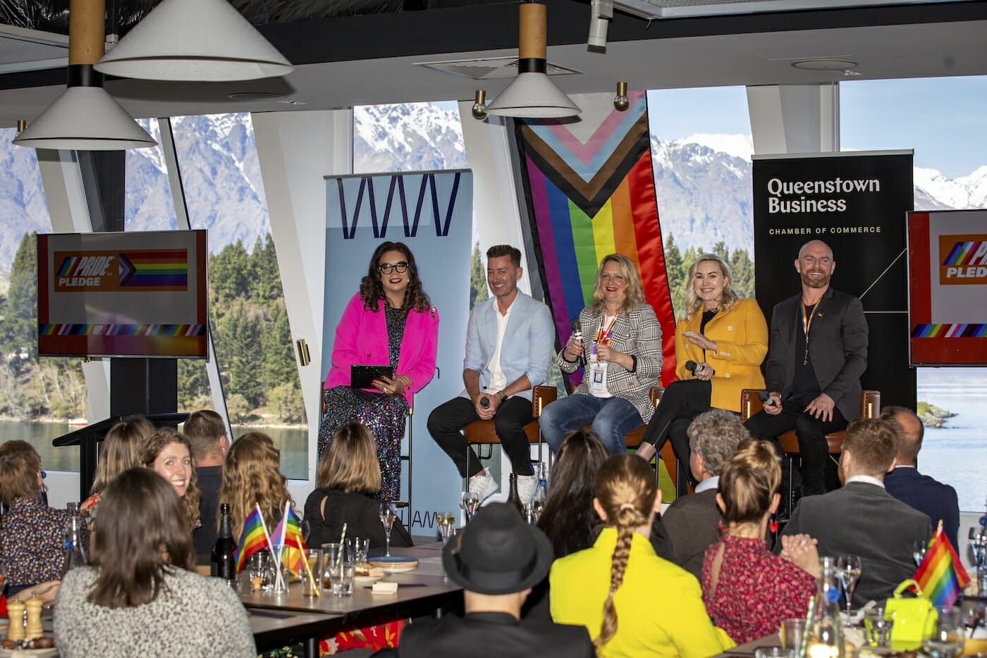 Lizzi Whaley, the CEO Spaceworks in the panel of discussion during winter pride